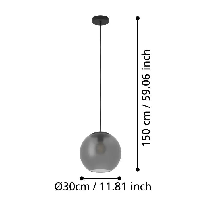 B-Ware Eglo Pendelleuchte Hängeleuchte Glas Grau Matt Arangona Wohnzimmer Esszimmer - 9008606240951