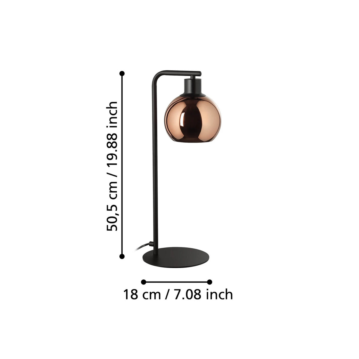 Eglo Stars Of Light Tischlampe Tischleuchte Cordoba Glas kupfer schwarz E27 LED - 9008606295197