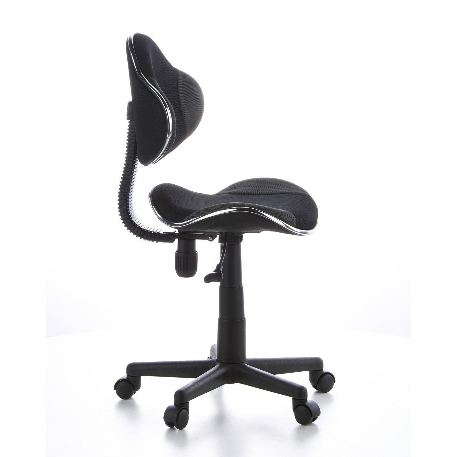 Chaise de bureau enfant Kiddy Gti 2 en tissu noir et gris, de qualité B (Hjh Office).