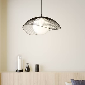 Suspension Lindby Fabronia, luminaire à grille, lampe, plafonnier, IP20, globe en verre, produit de seconde main 