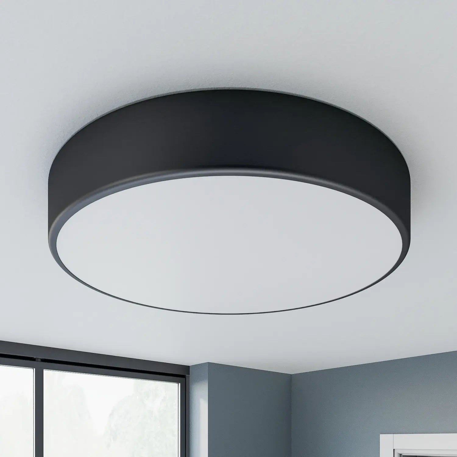 B-Ware Temar Lighting Deckenleuchte Lampe Cleo Schwarz Metall E27 ø 50 Cm Ip20