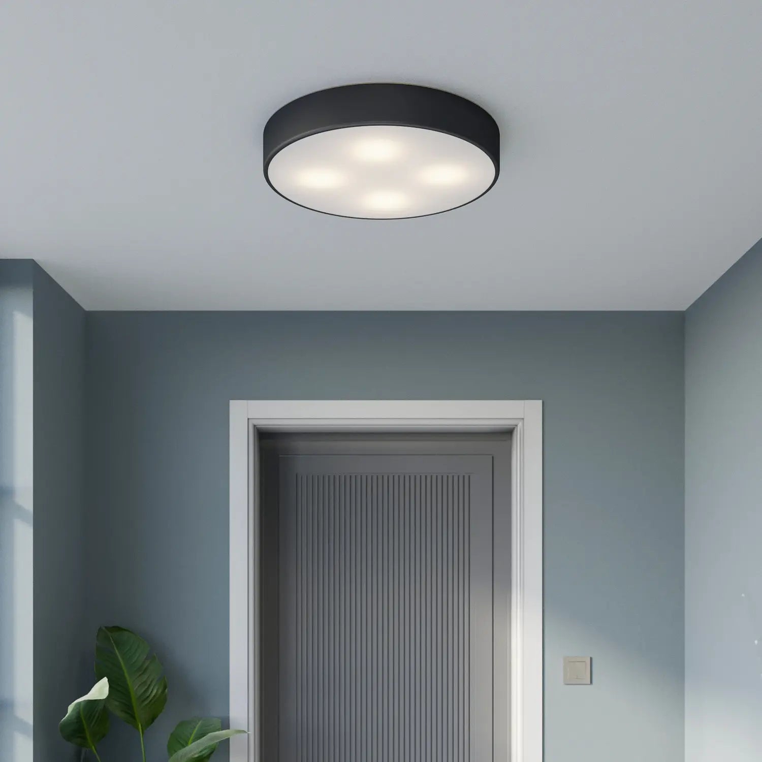 B-Ware Temar Lighting Deckenleuchte Lampe Cleo Schwarz Metall E27 ø 50 Cm Ip20