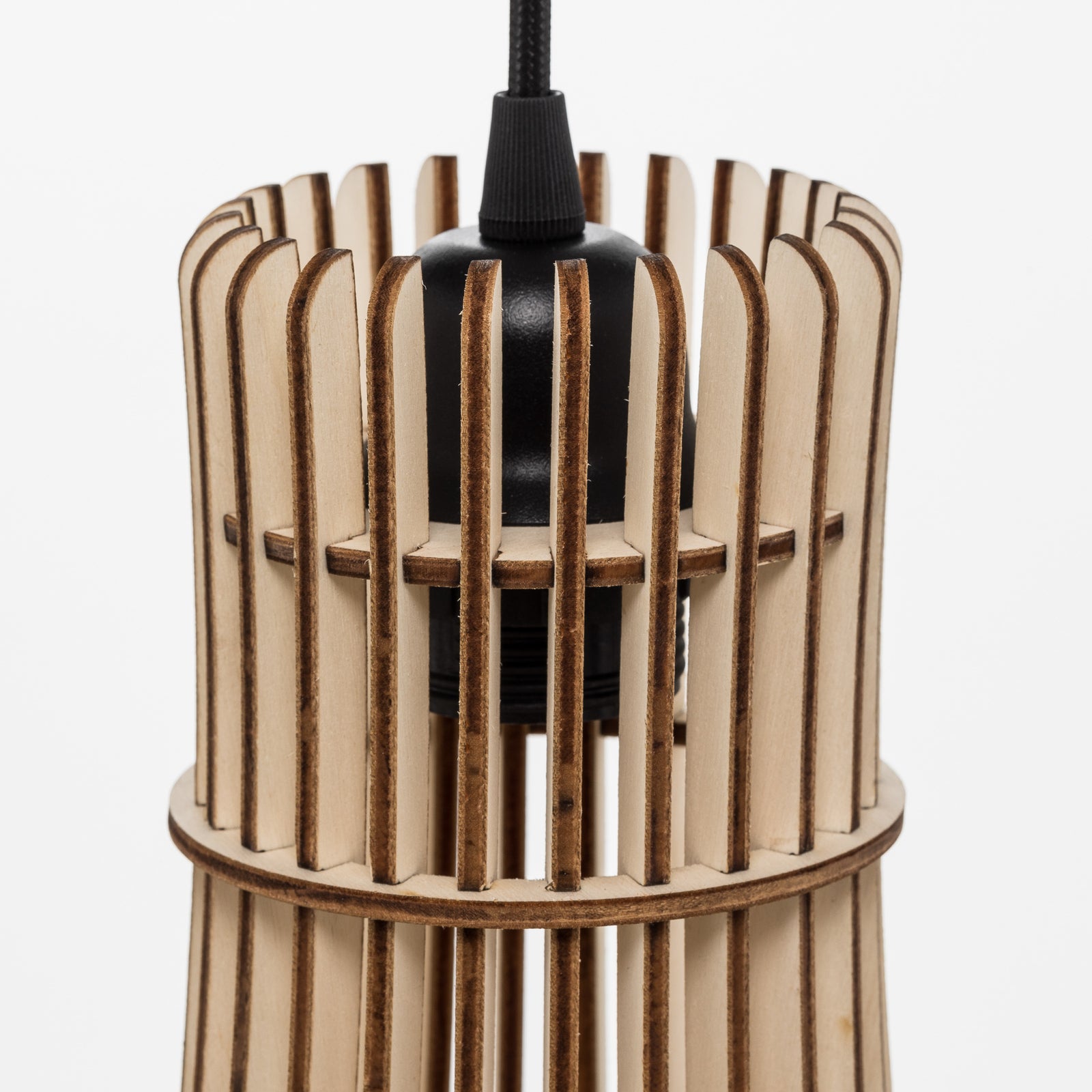 Hängeleuchte Bottle einflammig LED Pendelleuchte dimmbar schwarz Holz Stahl 41cm - 5907623620224
