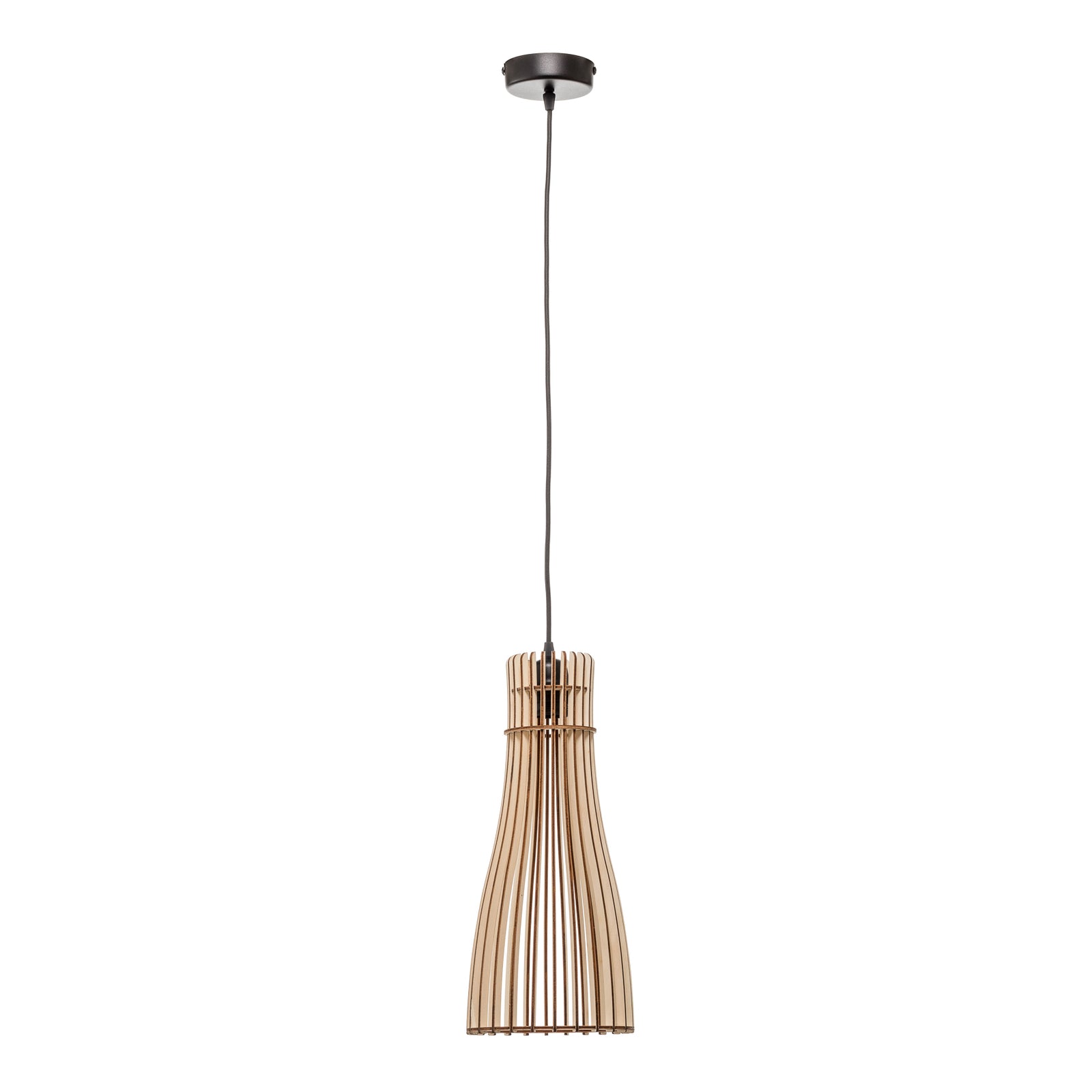 Hängeleuchte Bottle einflammig LED Pendelleuchte dimmbar schwarz Holz Stahl 41cm - 5907623620224