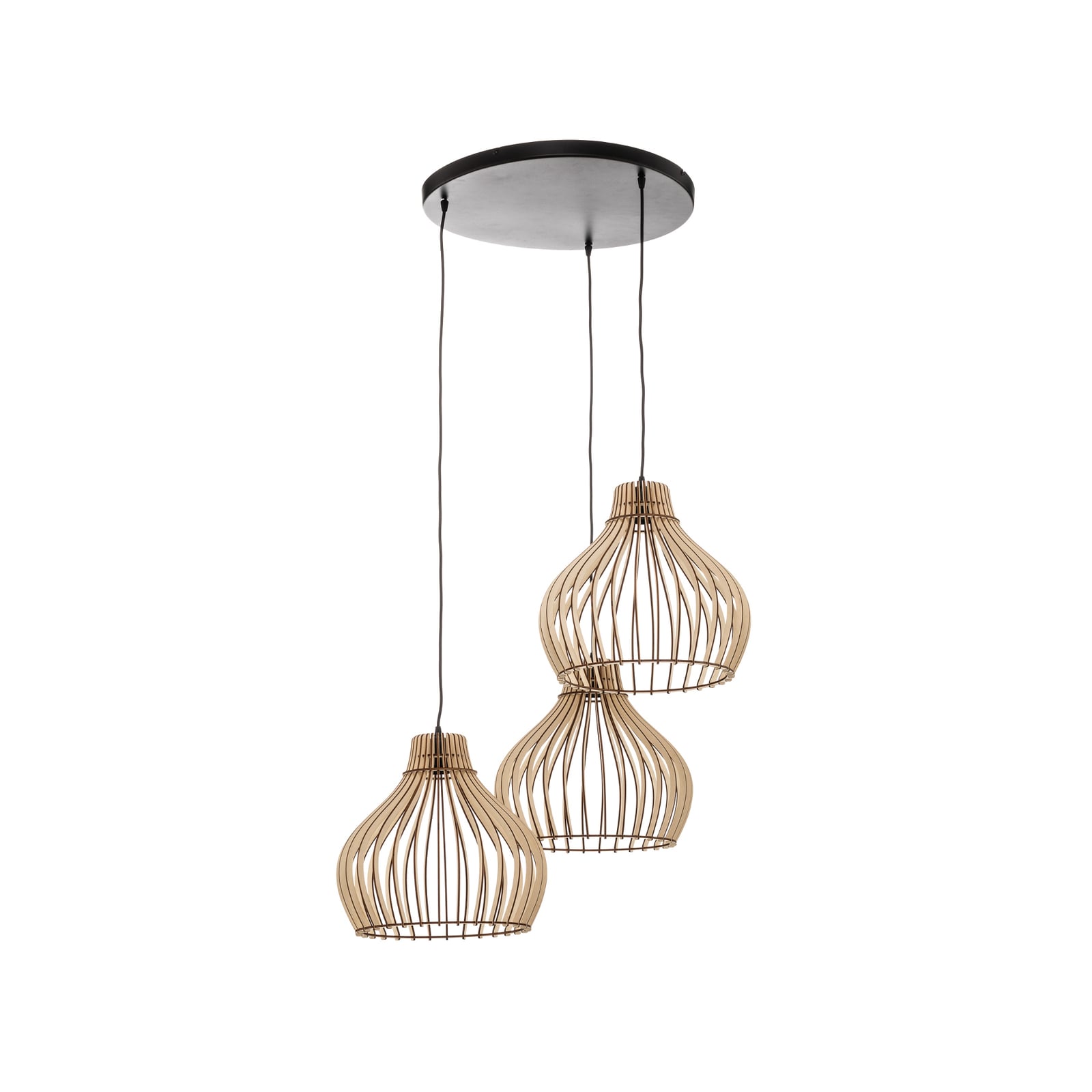 Euluna Hängeleuchte Barrel mit Holzschirmen Deckenlampe Deko-Pendelleuchte E27 - 5907623620620
