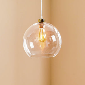 B-Ware Hängeleuchte Cubus Pendelleuchte Lampe dimmbar transparent gold Ø30cm E27 80W