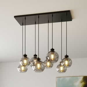 B-Ware TK-Lighting Hängeleuchte Cubus LED Pendelleuchte 8-flammig dimmbar grau 95cm