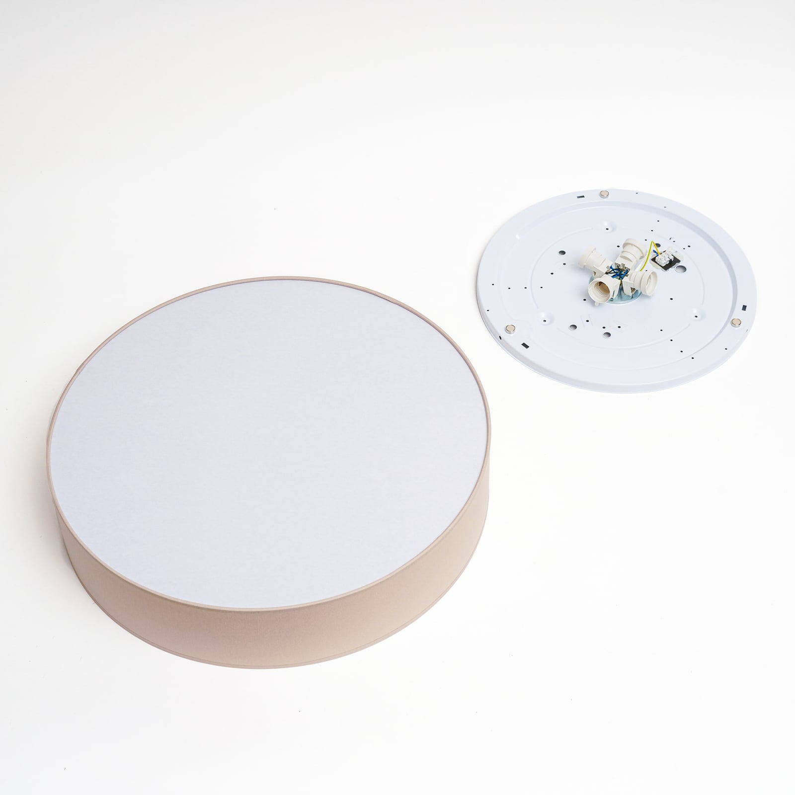 Deckenleuchte Rondo LED Lampe dimmbar beige Metall Textil Ø60cm 13cm hoch - 5901780544331