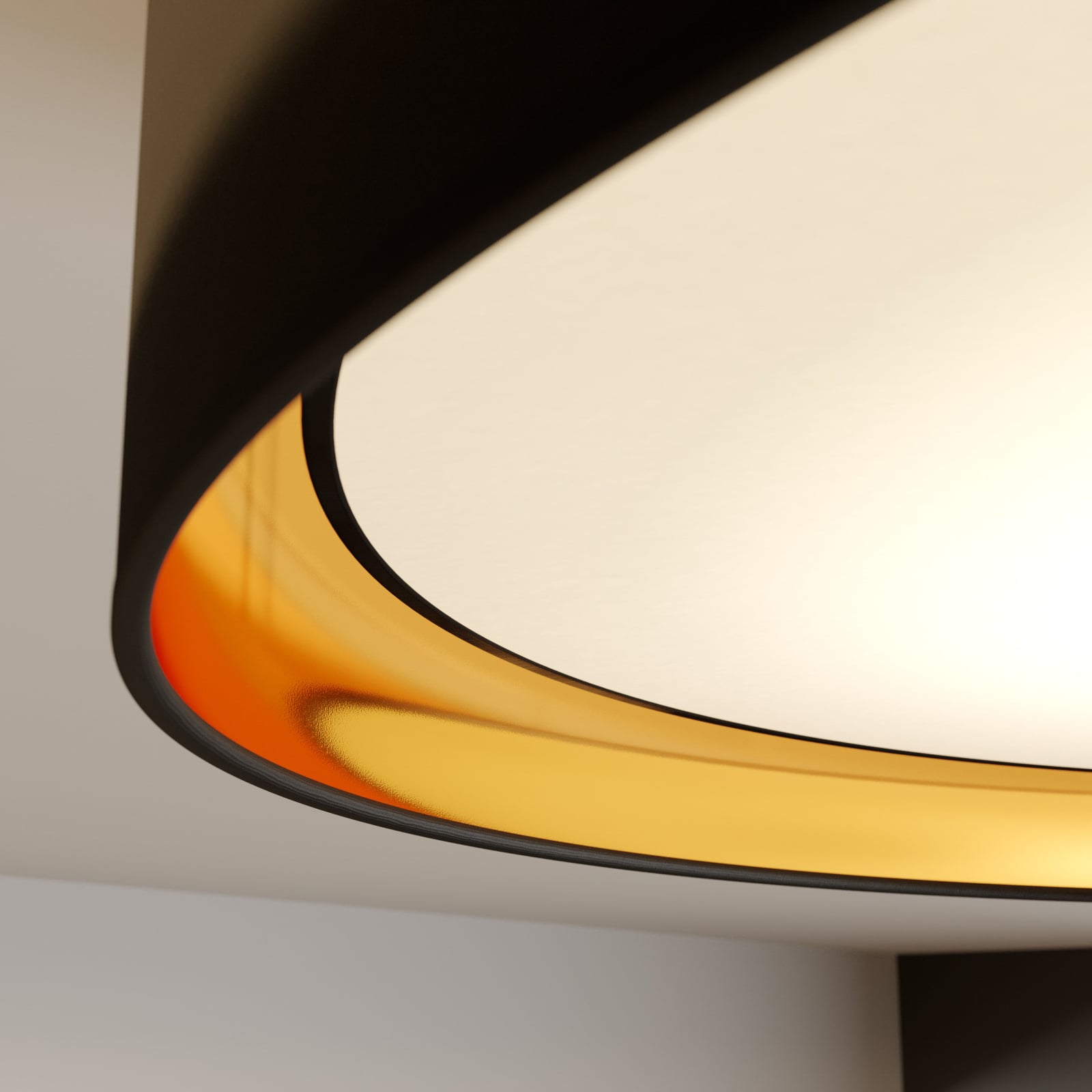TK-Lighting Deckenleuchte Lampe Hilton LED Leuchte dimmbar schwarz-gold Ø60cm - 5901780543457