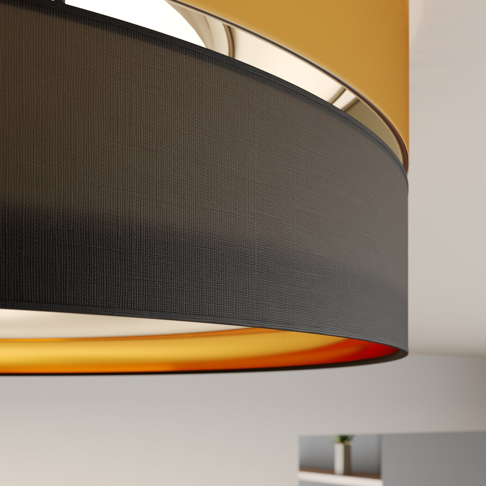 TK-Lighting Deckenleuchte Lampe Hilton LED Leuchte dimmbar schwarz-gold Ø60cm - 5901780543457