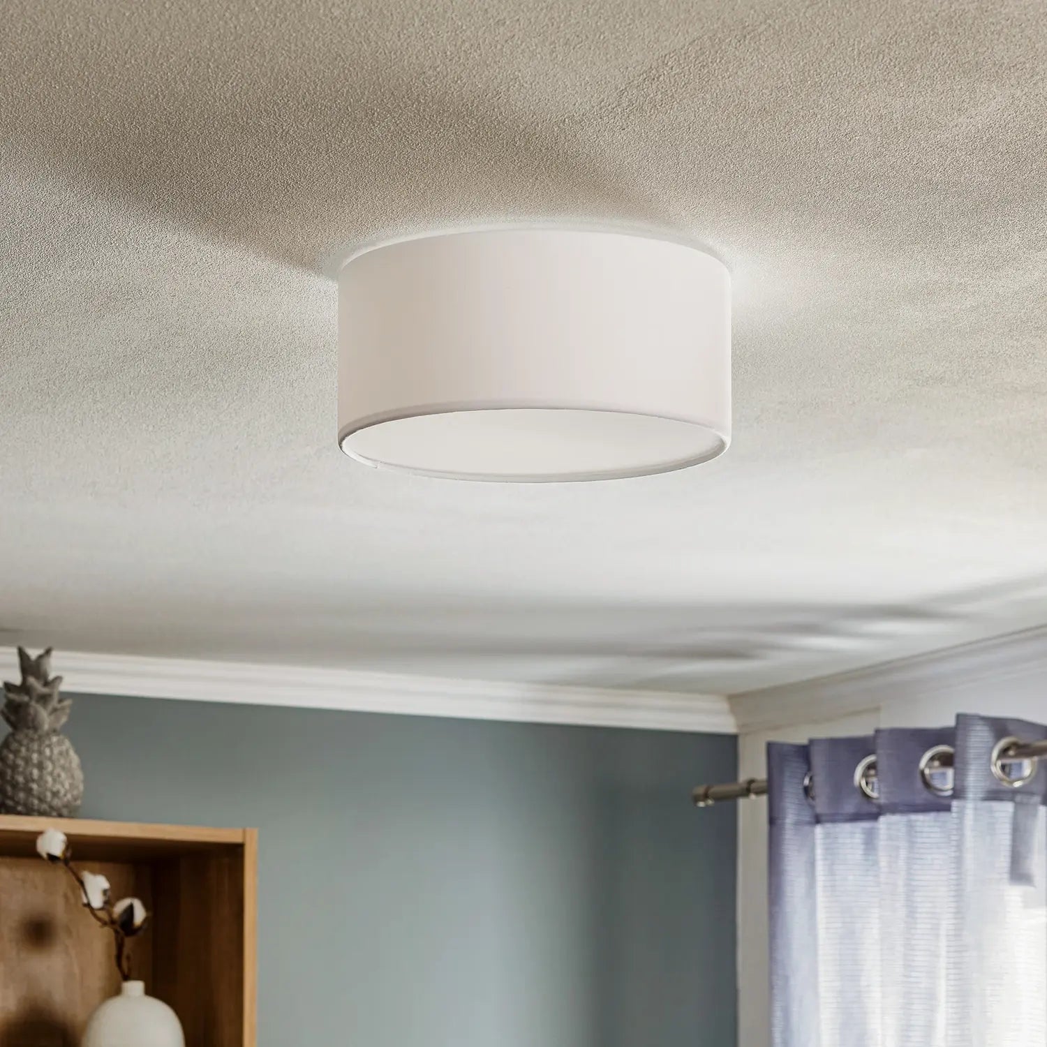 B-Ware Tk Lighting Deckenleuchte Lampe Rondo Weiß Metall Textil Wohnzimmer Esszimmer - 90502889050288