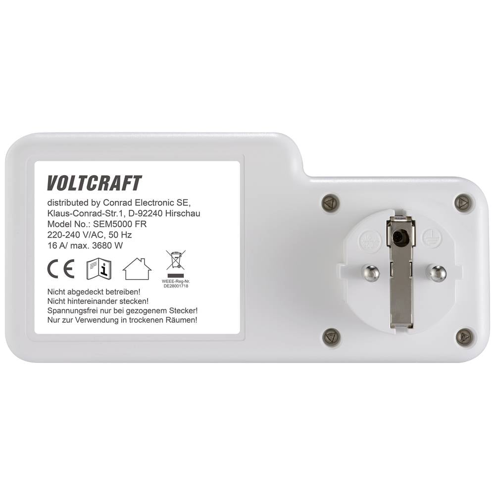 VOLTCRAFT SEM5000 FR Energiekosten-Messgerät Kostenprognose Alarmfunktion 3680 W - 4064161218854