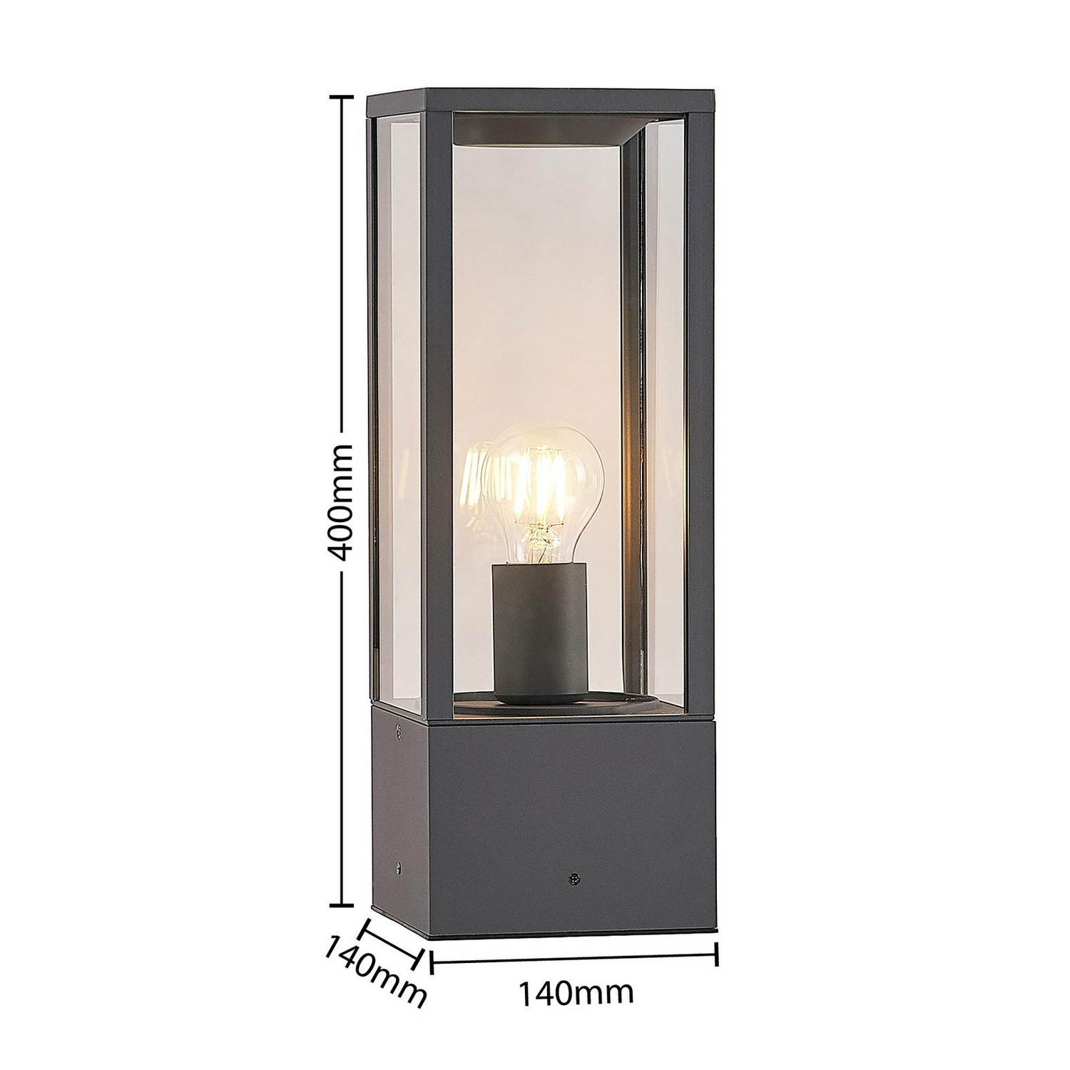 B-Ware Lindby Peldar Sockelleuchte Wegeleuchte Gartenlampe Lampe Leuchte E27 Dunkelgrau