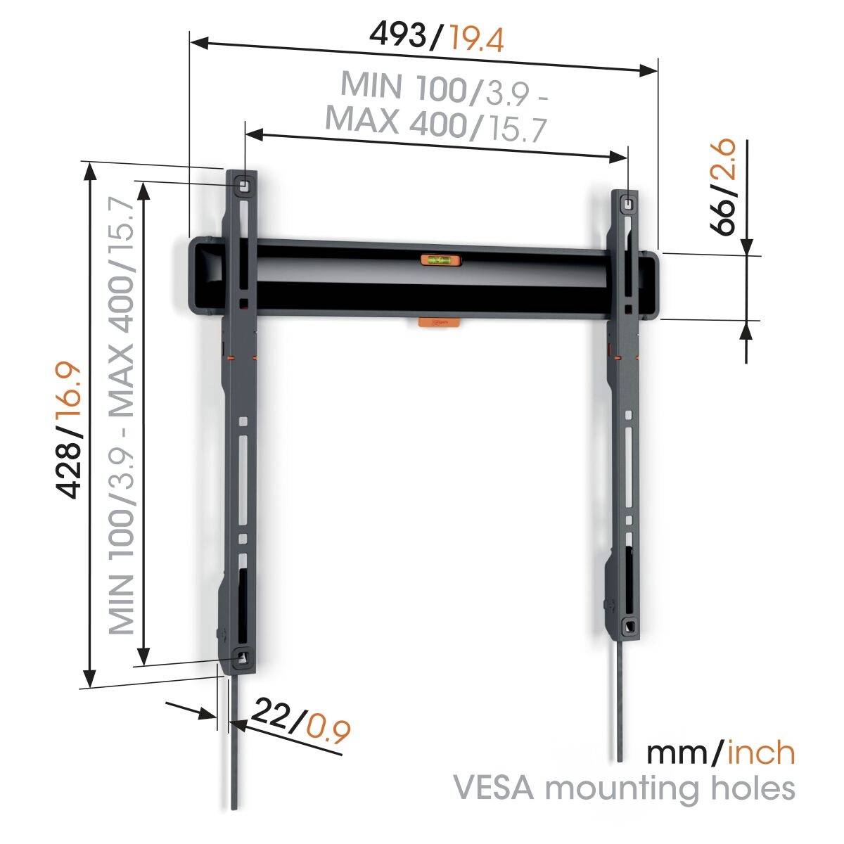 Vogel's TVM 3405 81,3 cm - 195,6 cm TV-Wandhalterung Fernsehhalterung Halterung - 8712285347726