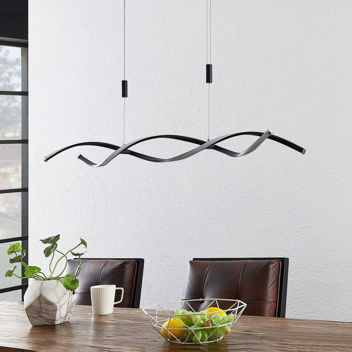 Lindby Welina LED-Hängeleuchte Deckenlampe Pendelleuchte Lampe 24 W schwarz matt
