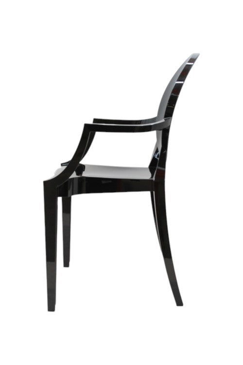 Kartell Louis Ghost Stuhl schwarz stapelbar für Innen- und Außenbereich - 8034105780187