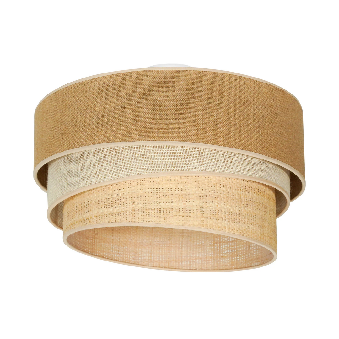 Euluna Deckenlampe Trio Jute naturbraun weiß raffia Ø 60 cm Deckenleuchte Lampe