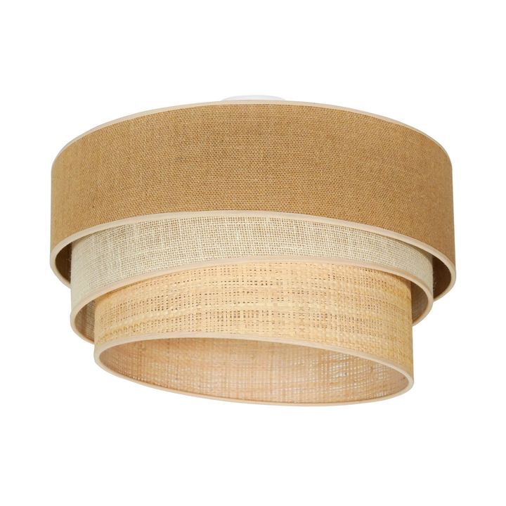 Euluna Deckenlampe Trio Jute naturbraun weiß raffia Ø 60 cm Deckenleuchte Lampe
