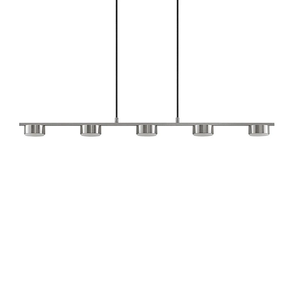 Lindby Kaylou LED-Pendellampe Hängeleuchte Hängelampe Leuchte Lampe 5-fl. nickel