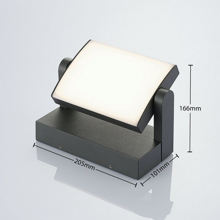Lindby LED-Außenwandleuchte Sherin Außenwandleuchte Wandlampe Wandstrahler grau