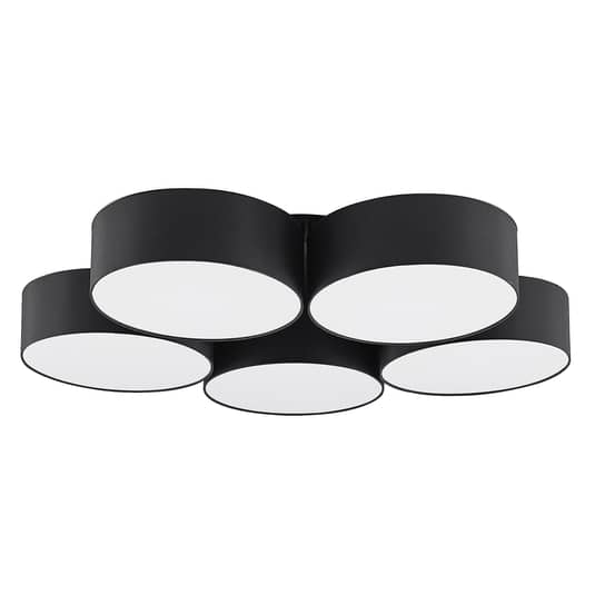 Lindby Janita LED-Stoffdeckenlampe 5-fl. schwarz Deckenlampe Deckenlicht LED