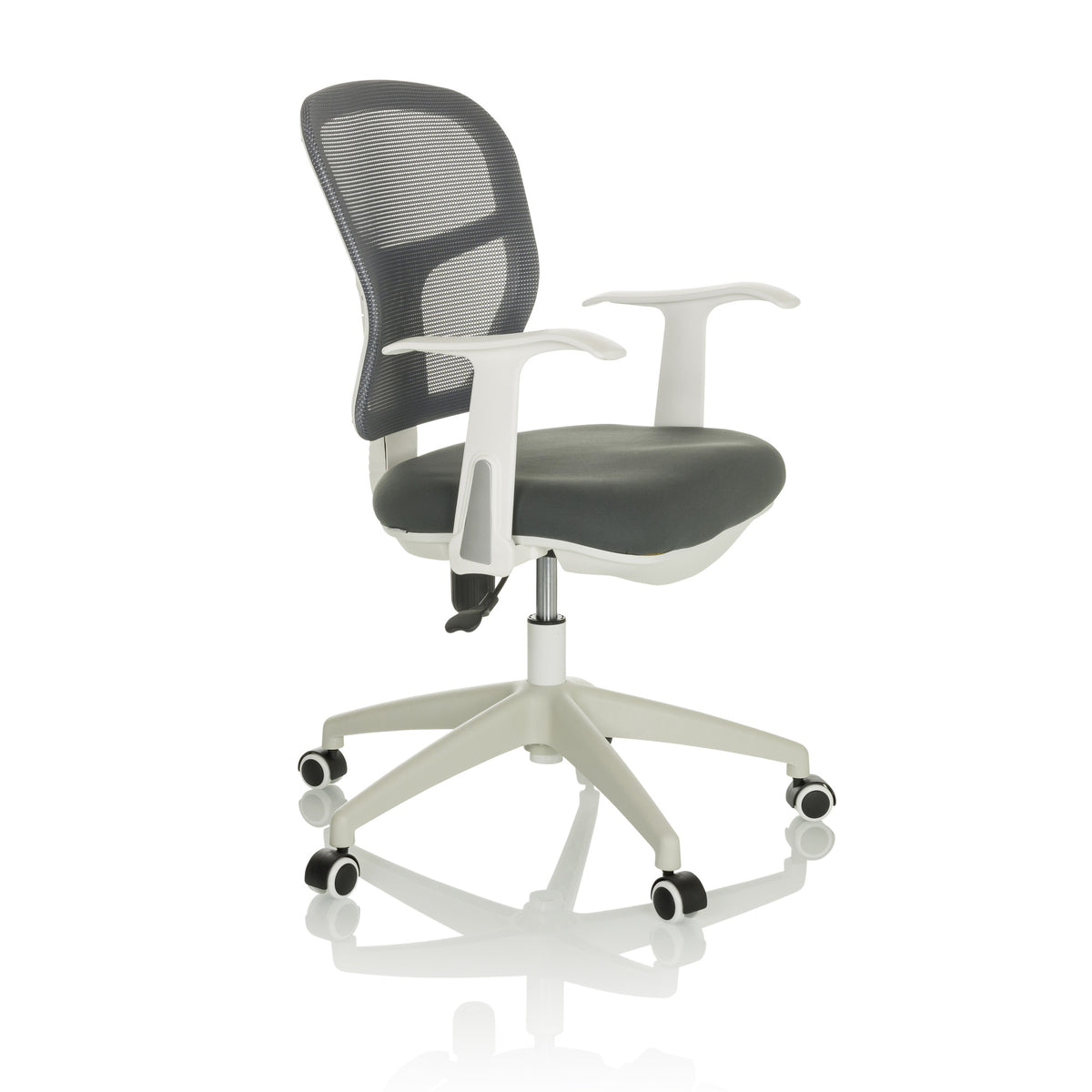 hjh OFFICE Bürostuhl Drehstuhl Schreibtischstuhl Netzstoff Stoff Armlehne grau - 4064323028529