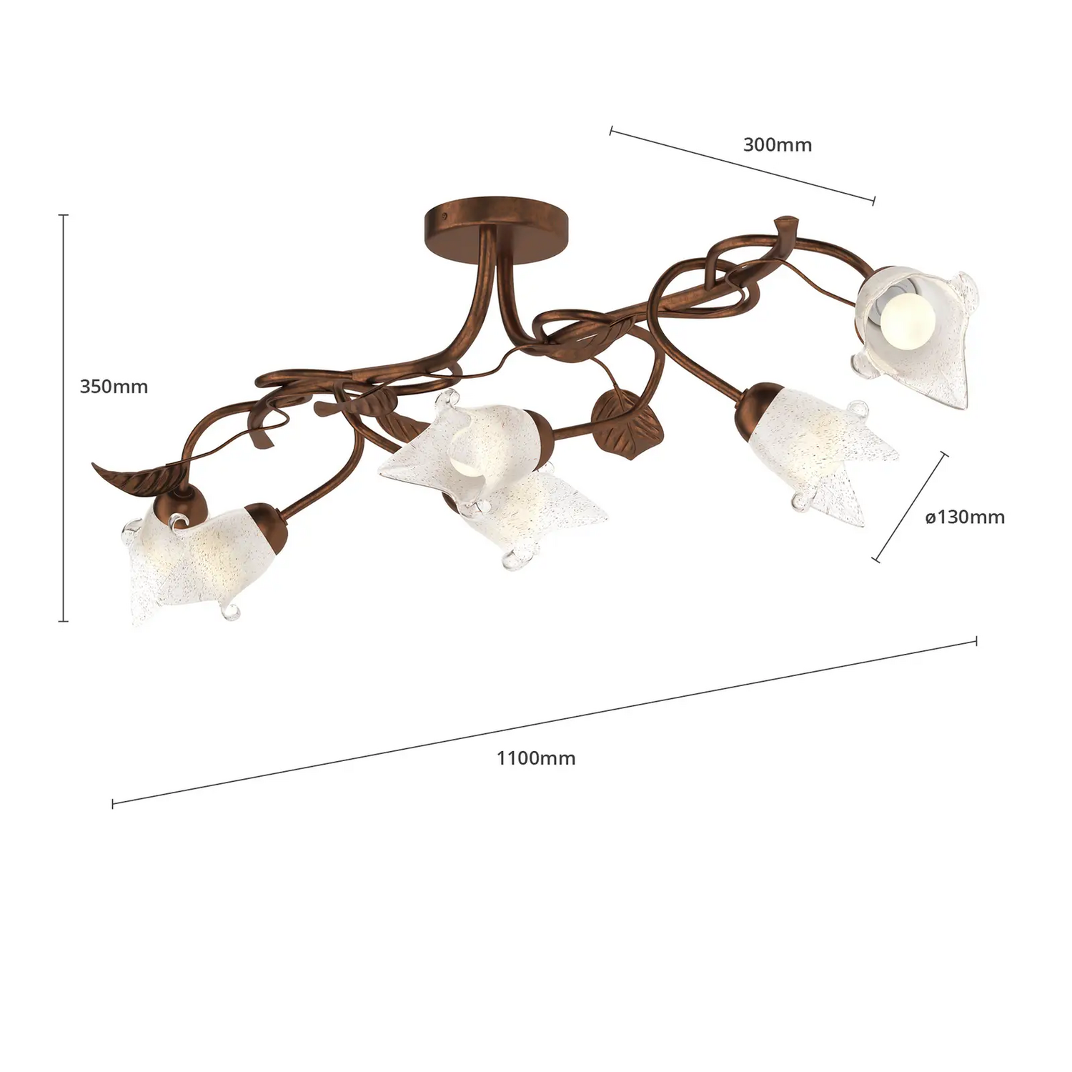 B-Ware Euluna Deckenleuchte Siena Hängeleuchte Lampe Florentiner Stil Sechsflammig E14