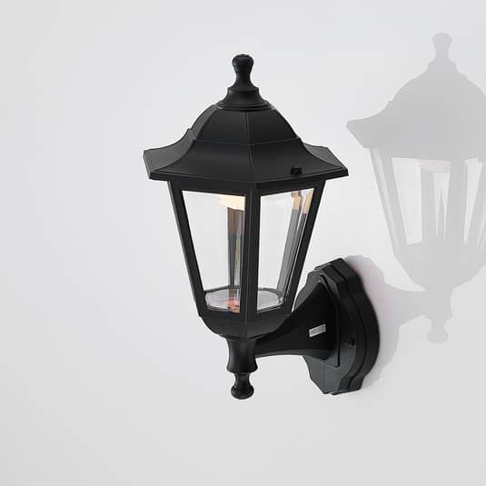 Applique murale d'extérieur LED Lindby Iavo noire, lanterne de jardin, applique murale 