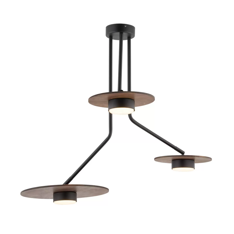 Nowodvorski Lighting Deckenleuchte Disk Mit Holzelementen Dreiflammig Gx53 Spot B-Ware - 5903139764490