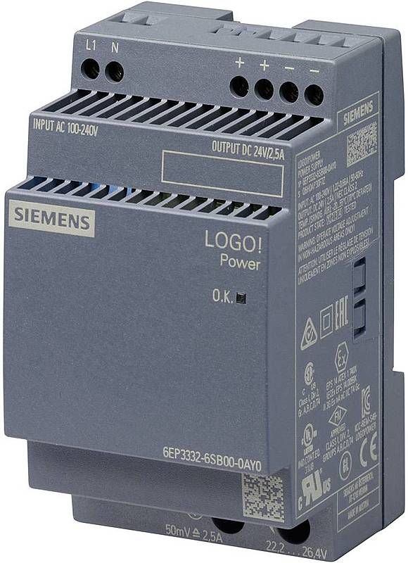 Siemens 6 Ep3332 6 Sb00 0 Ay0 Hutschienen Netzteil (Din Rail) 24 V/Dc 2.5 A 60 W B-Ware