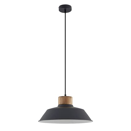 Lindby Nefeli Hängeleuchte Deckenlampe Pendelleuchte E27 mit Holzdetail 1-flg