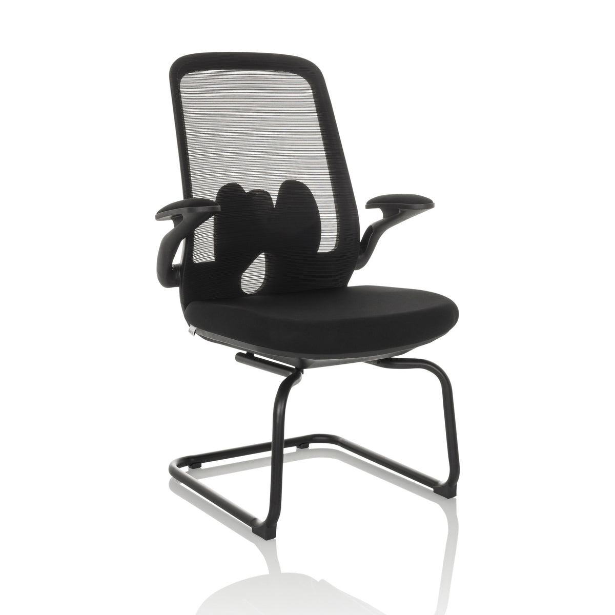 hjh OFFICE Besucherstuhl Freischwinger Stuhl MIKO VB Netz Stoff schwarz Stuhl526 - 4064323037545