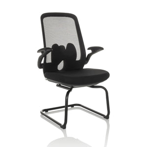 B-Ware Hjh Office Besucherstuhl Freischwinger Stuhl Miko Vb Netz Stoff Schwarz Stuhl526