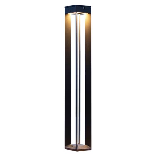 B-Ware Les Jardins Solarleuchte Gartenlampe Led Sensorleuchte Borne Aluminium Grau700