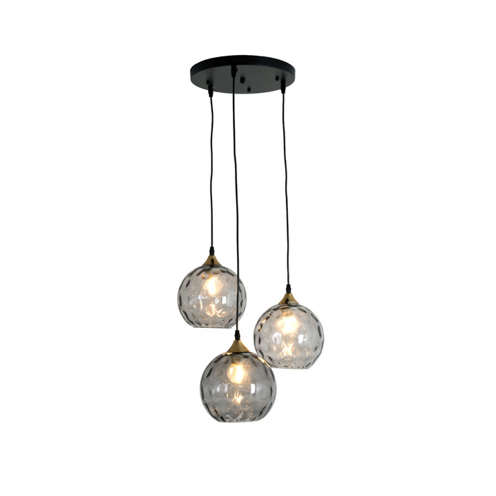 Holländer Hängeleuchte Milano Drei Schirme Aus Rauchglas Deckenlampe Lampe B-Ware - 4250151349756