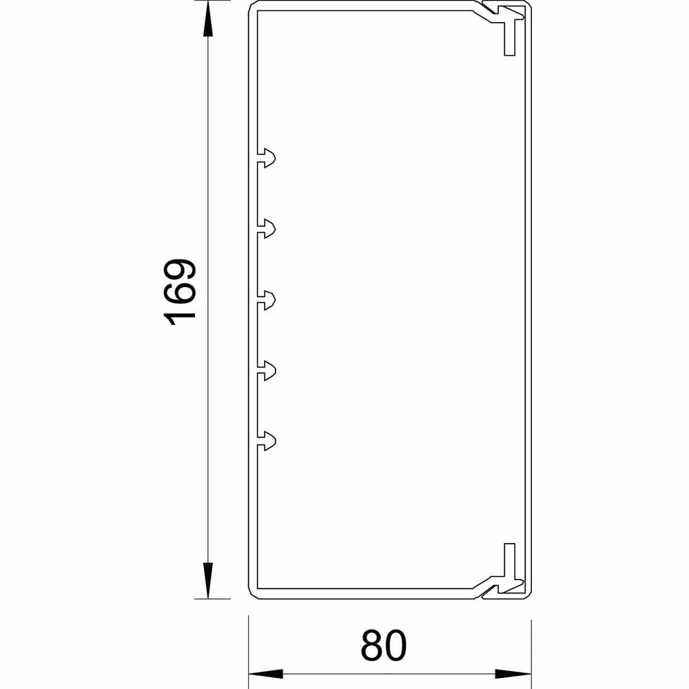 OBO Bettermann 6027229 Kabelkanal (L x B x H) 2000 x 170 x 80 mm 4 St. Lichtgrau