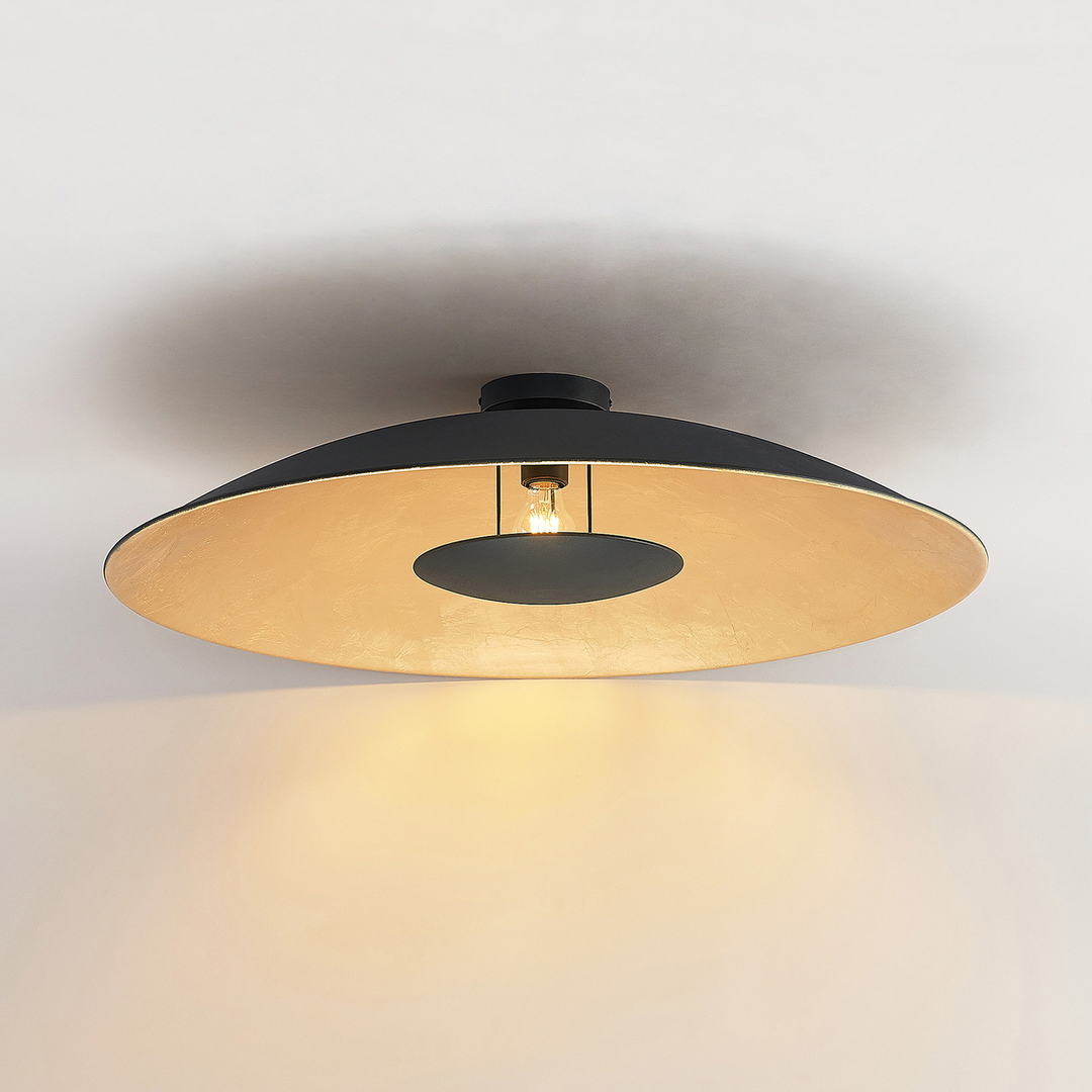 Lindby Narisara Deckenlampe Deckenlampe Lampe Leuchte 60 W Schwarz Gold ø 80 Cm B-Ware