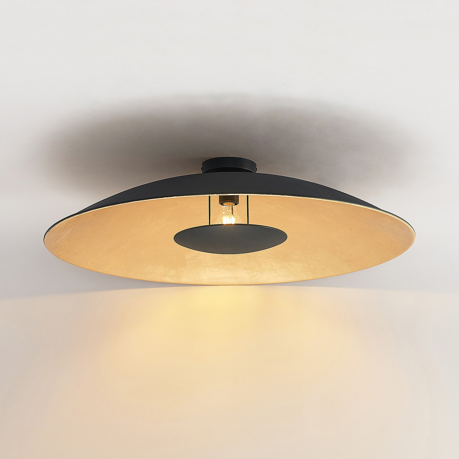 B-Ware Lindby Narisara Deckenlampe Deckenlampe Lampe Leuchte 60 W Schwarz Gold ø 80 Cm