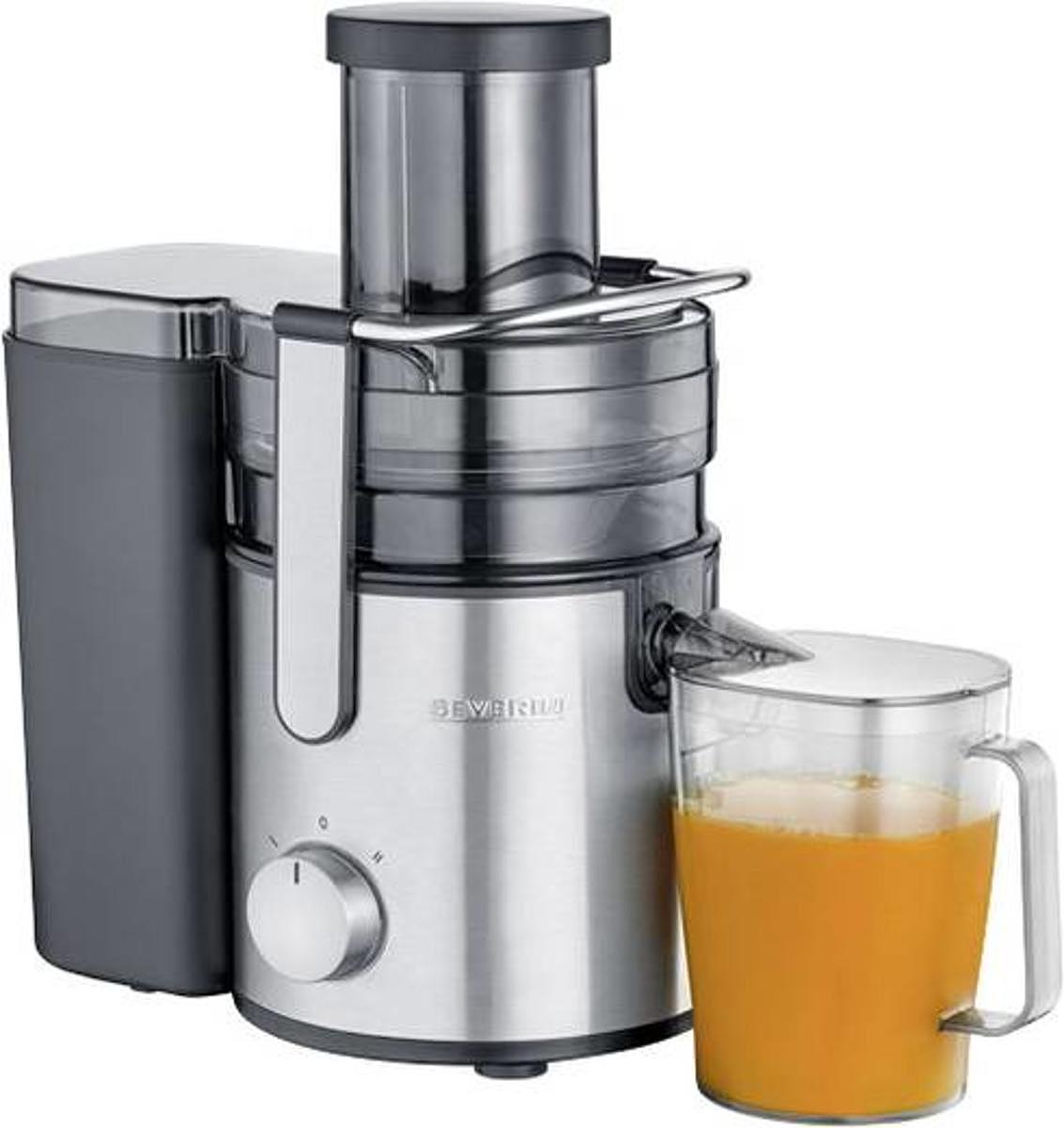 Extracteur de jus Severin ES 3570, machine à jus, presse-agrumes, 800 W, acier inoxydable, noir