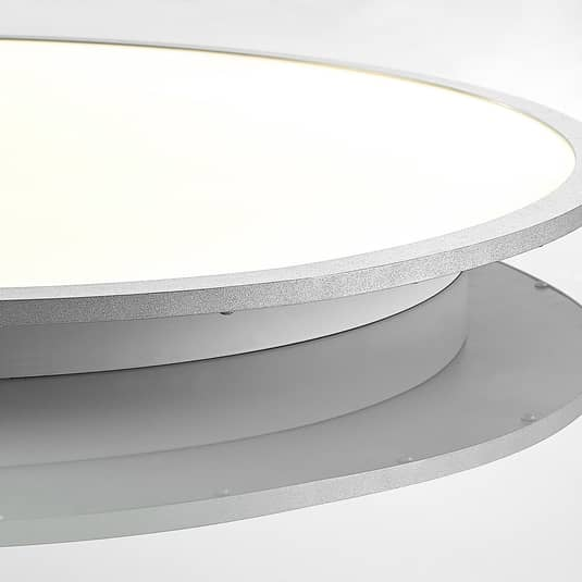 Plafonnier LED Lindby Narima, ø 80 cm, Blanc Argenté, 855, Produit de seconde main 