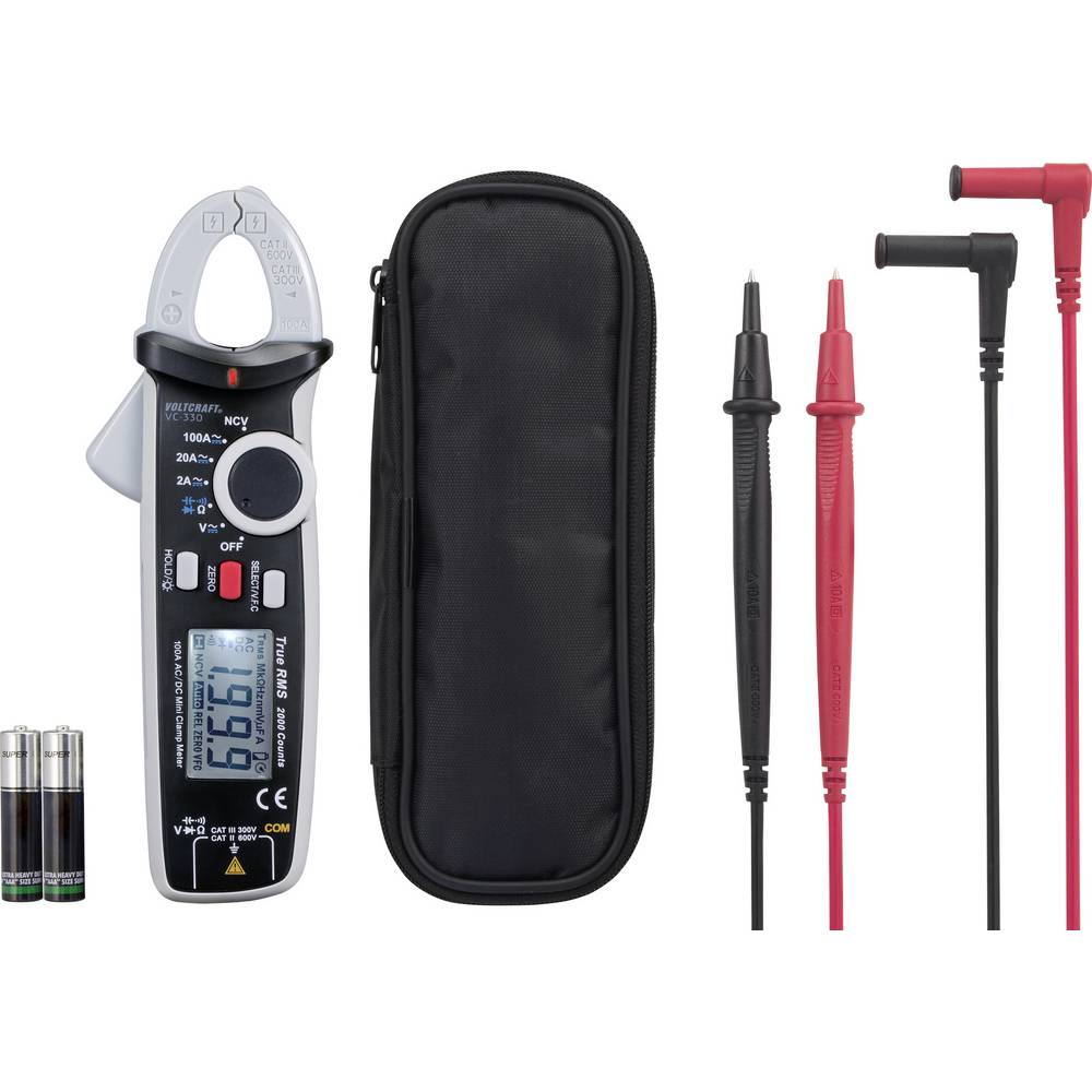 Voltcraft VC-330 Stromzange Multimeter Spannungsmesser digital CAT II CAT III - 4016138958751