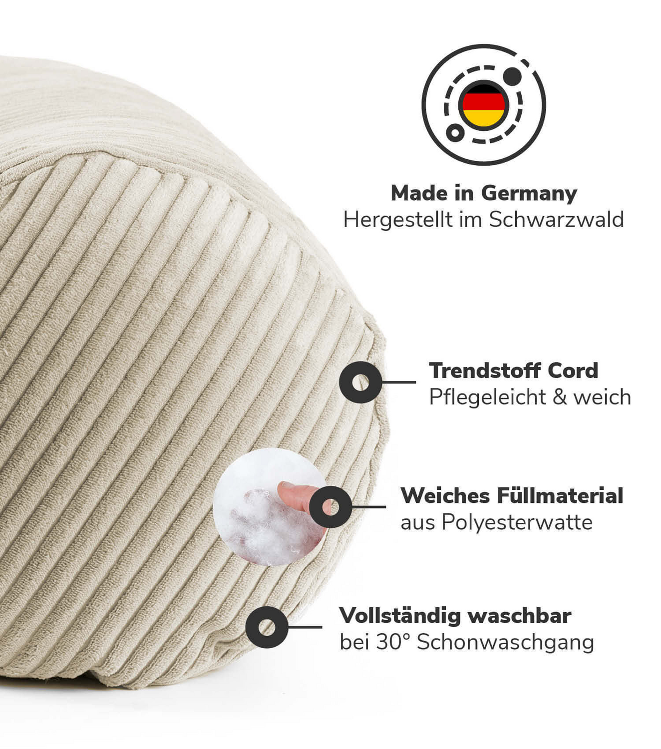 B-Ware Mokebo Xxl Nackrolle Mit Cordbezug 'Das Nickerchen' Kissenrolle Rolle Couchrolle