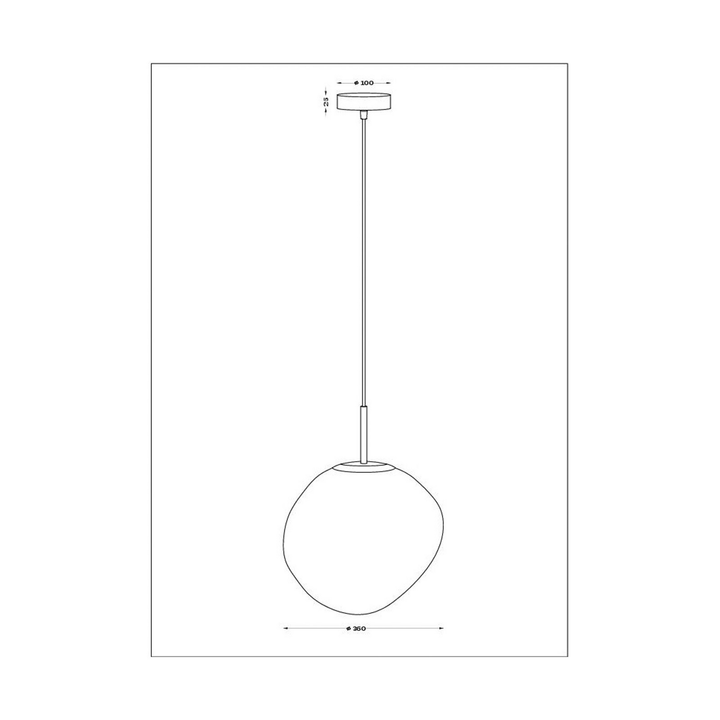 Eco light Hängeleuchte Canopus silberfarben Ø 36 cm Glas E27 Deckenlampe Lampe