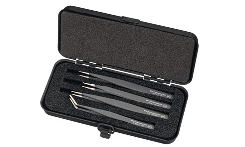 B-Ware Wiha 32349 Pinzetten Set 4teilig Spitz Flach Breit Abgerundet Professional Esd