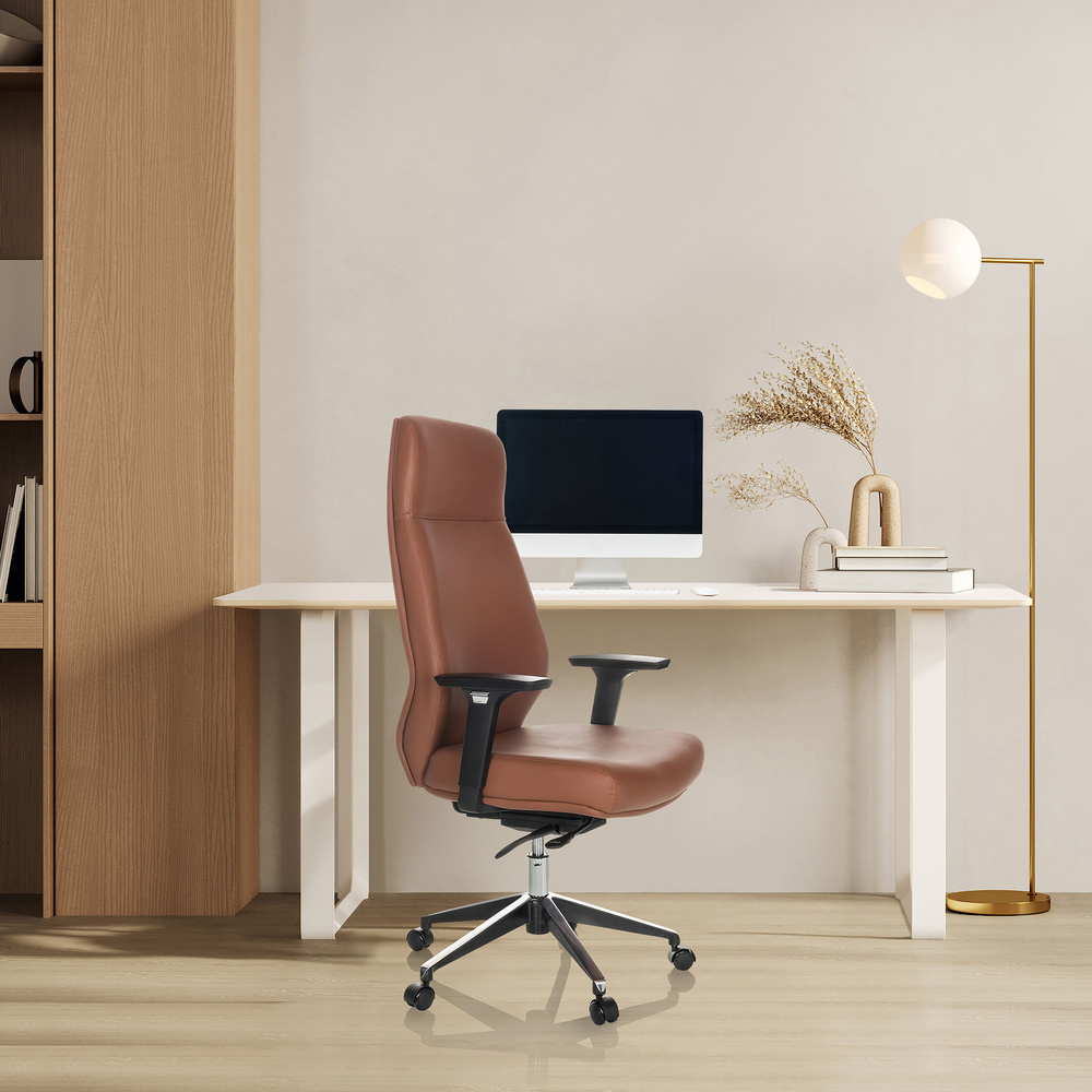 Hjh Office Bürostuhl Chefsessel Vitoro Eco Schreibtischstuhl Kunstleder Braun B-Ware - 4064323035879