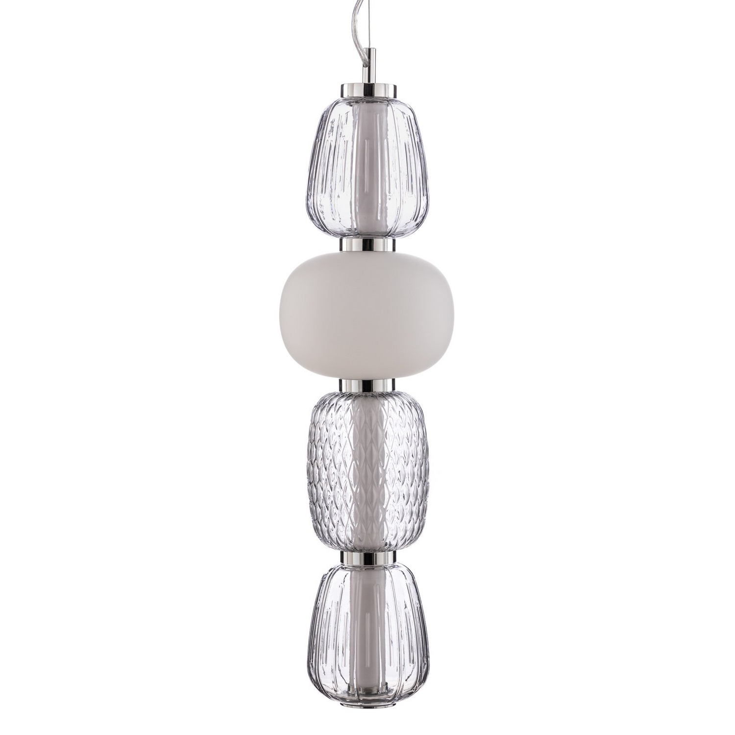 B-Ware Lucande Pendelleuchte Hängeleuchte Led Glas Grau Weiß Wohnzimmer Essbereich Küch
