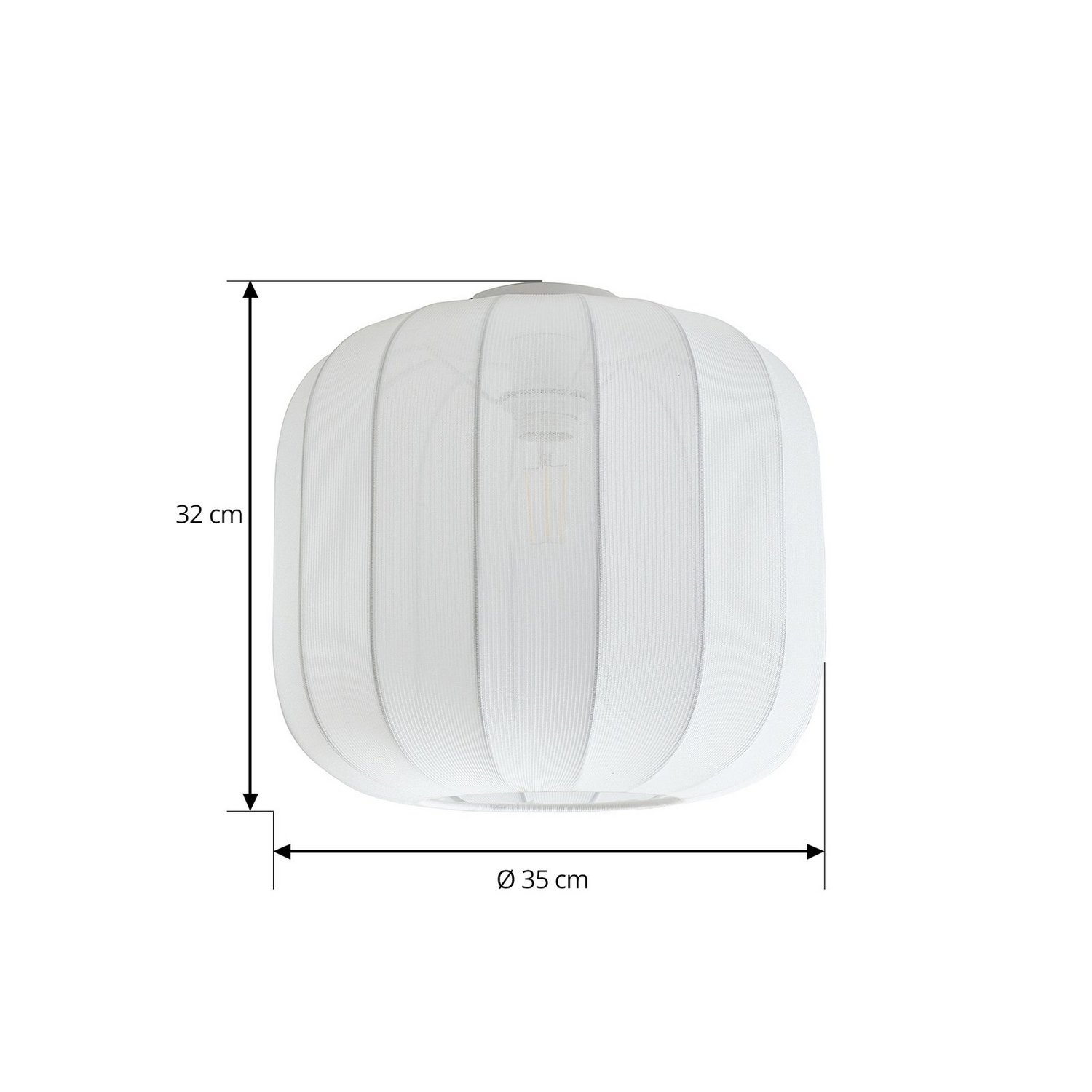 B-Ware Lindby Deckenleuchte Helin Weiß Stoff ø 35 Cm Deckenlampe Lampe Leuchte Spot611