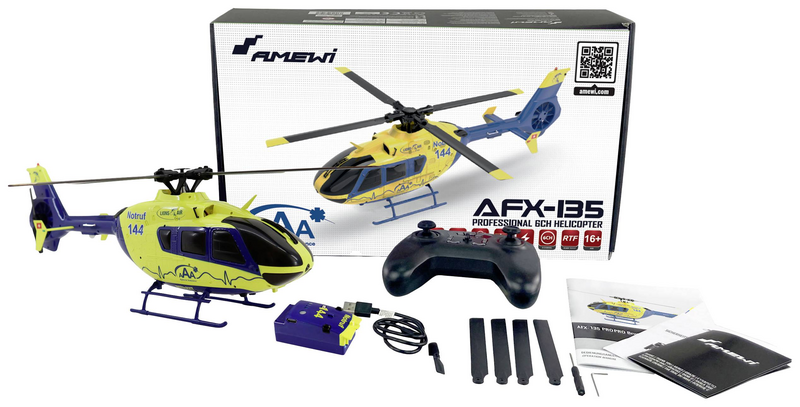Amewi Afx 135 Pro Alpine Air Rc Hubschrauber Rt F Modellbau Helikopter Bausatz B-Ware