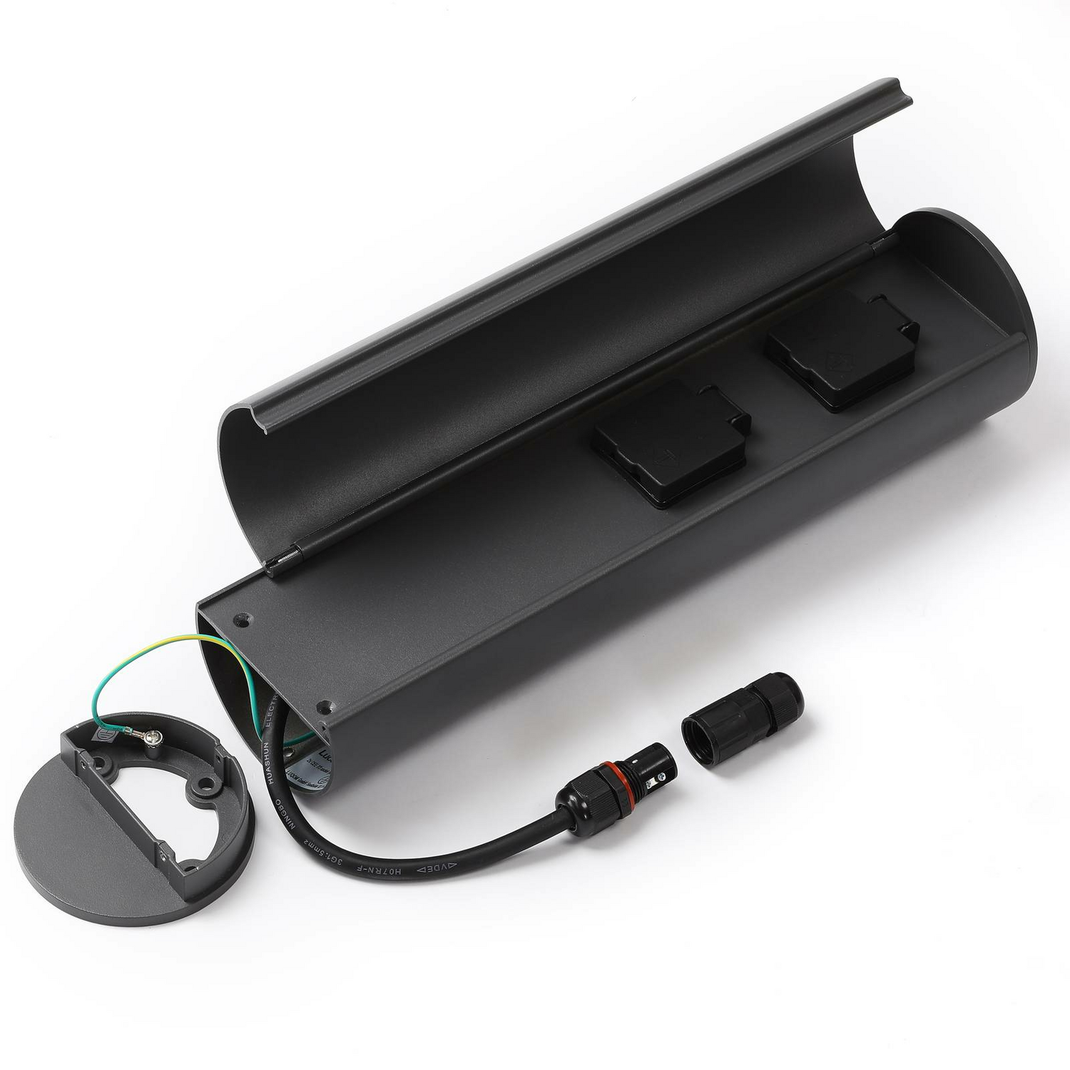 B-Ware Lucande Corban Steckdosensäule Mit Tür Gartensteckdosenverteiler Wasserfest