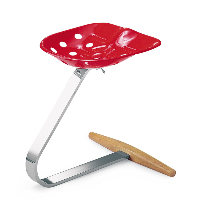 Zanotta Mezzadro Hocker Rot Sitzhocker Freischwinger Schwinghocker B-Ware